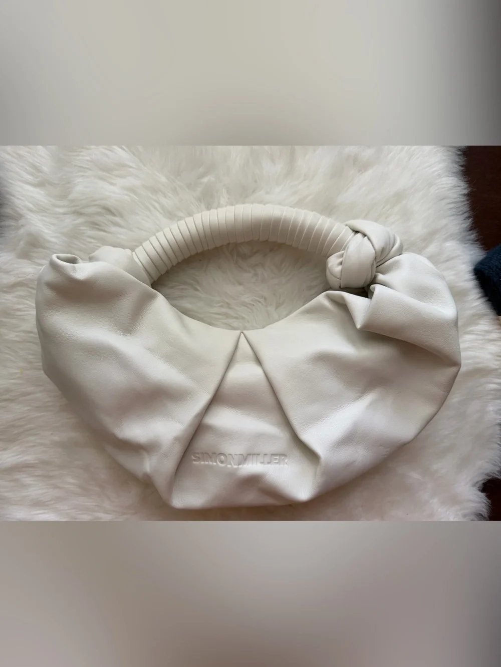 New! Simon Miller Lopsy Cream Knot-Handle Hobo Bag